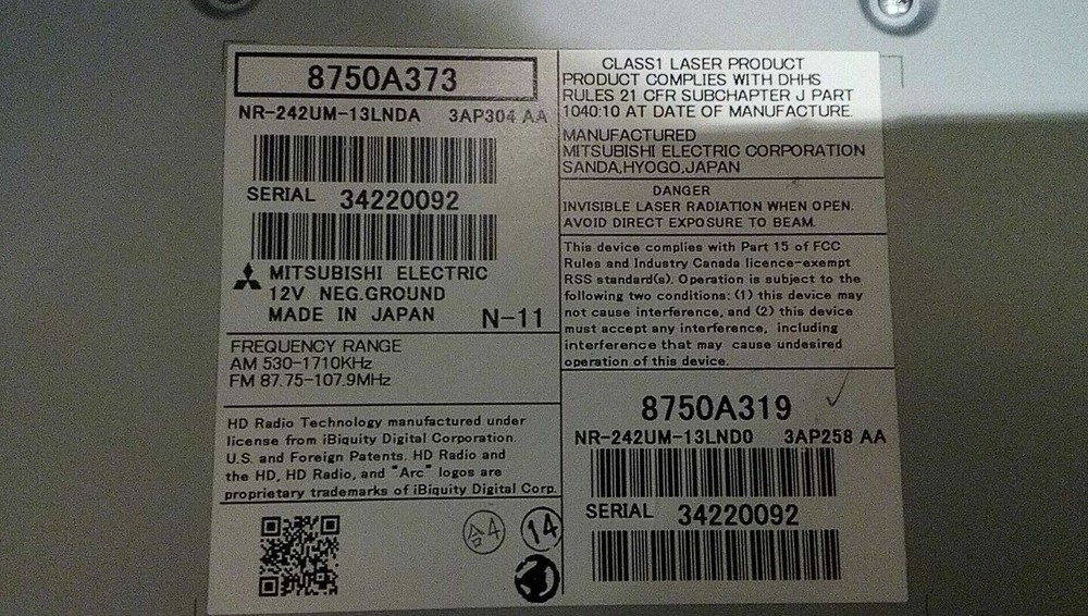 MITSUBISHI NAVIGATION SD CARD 8750A387