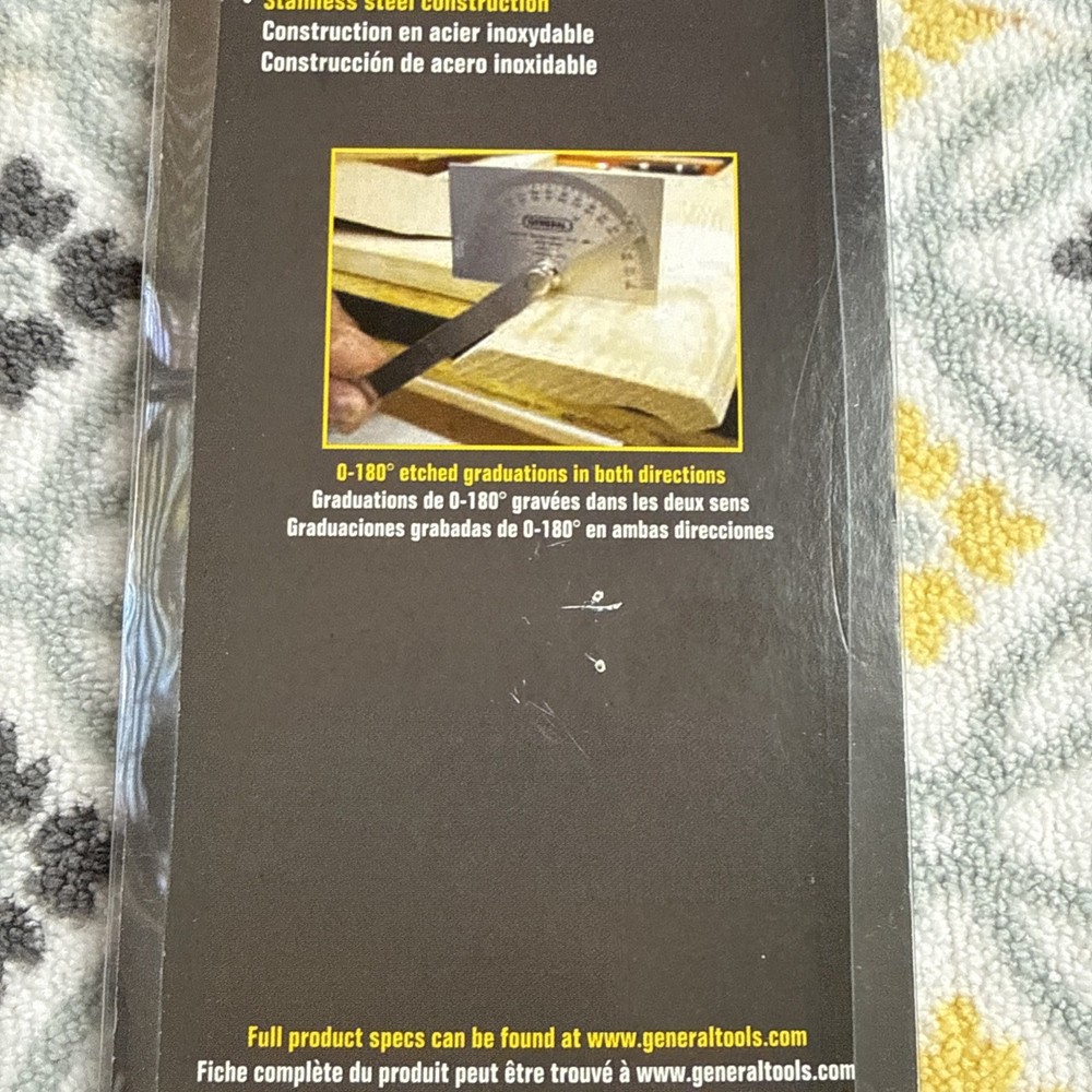 General Tools Angle Protractor #17 Stainless Steel NEW
