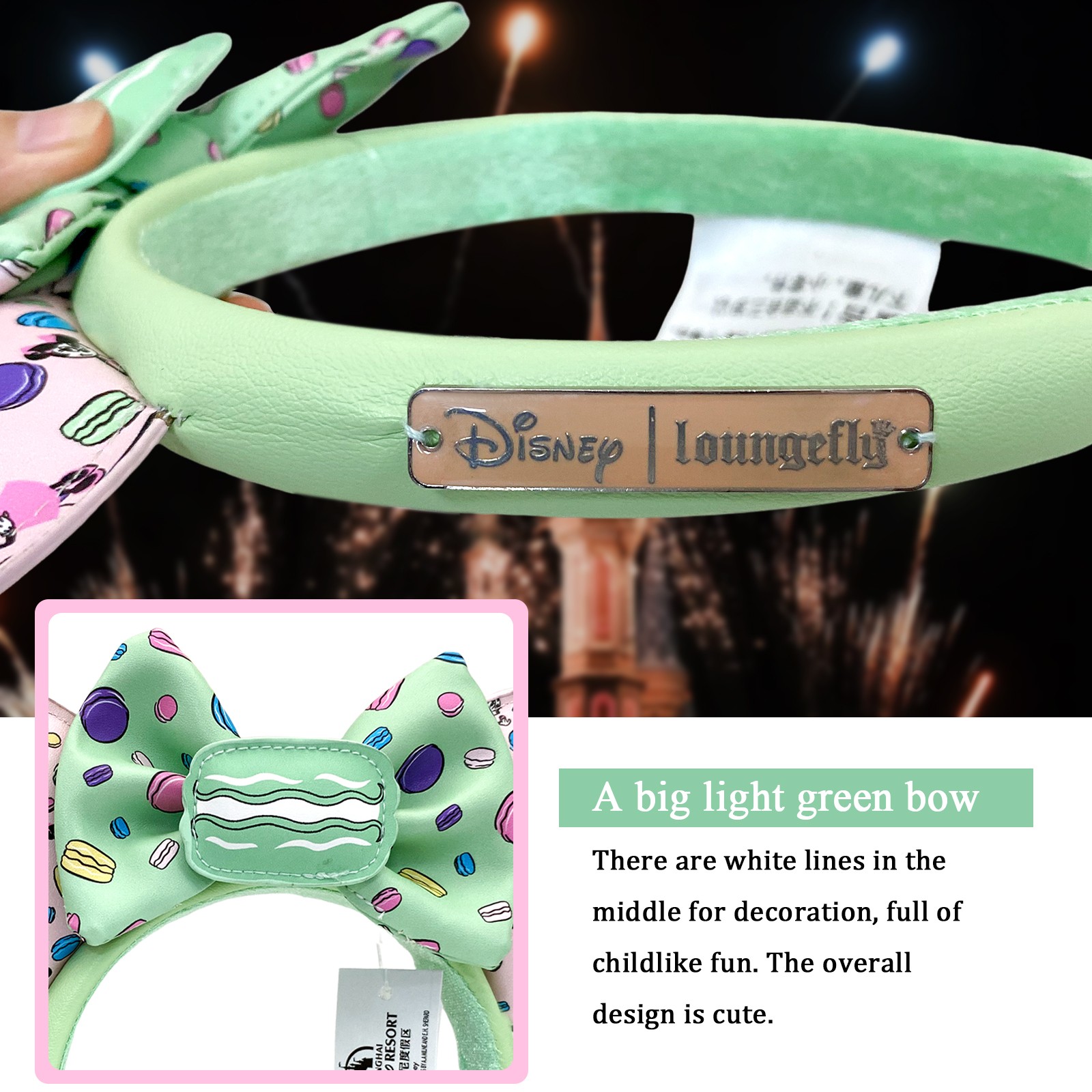 2025 Disney-Parks Sweet Macaron Dreams Bow Minnie Mouse Ears Headband US Stock