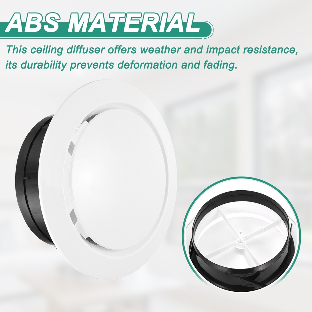 Soffit Vent 6" ABS Adjustable Round Vent Cover