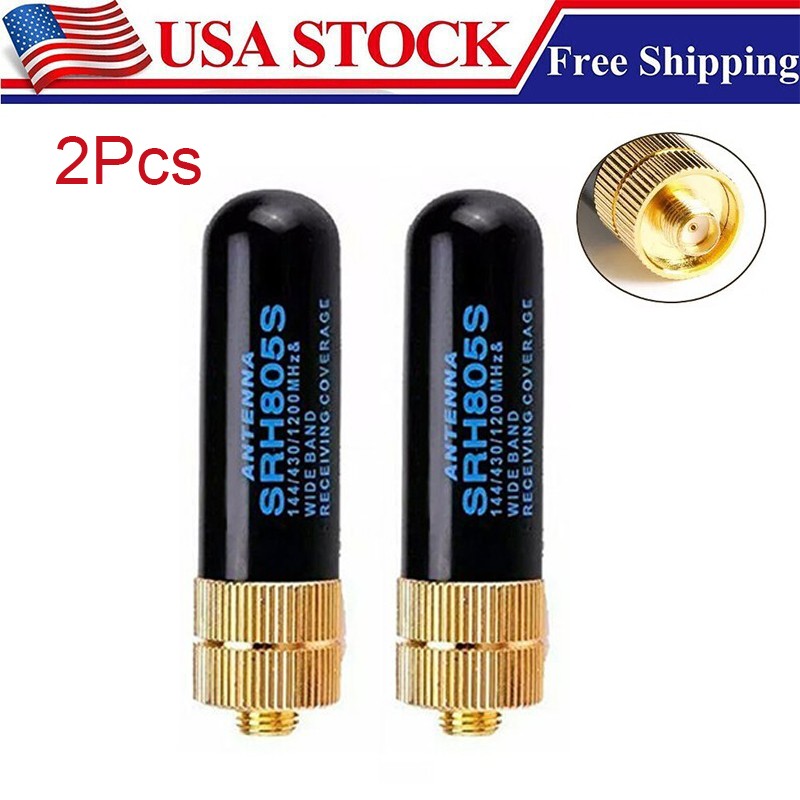 2PCS SRH805S SMA-F Dual Band Antenna For Baofeng GT-3 UV-5R BF-888s Ham Radios