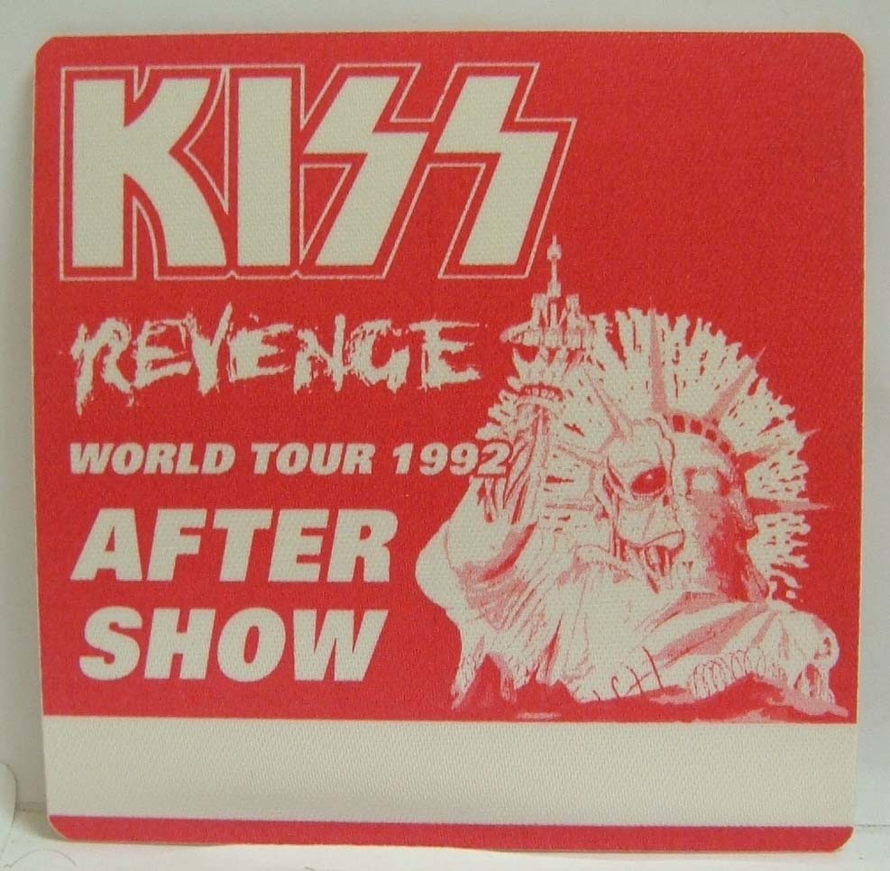 KISS - REVENGE 1992 WORLD TOUR ORIGINAL CONCERT TOUR CLOTH BACKSTAGE PASS