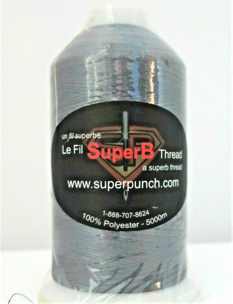 NEW - SUBERB POLYESTER EMBROIDERY THREAD -  40 WGT - 5000M - BLUE GRAY 114