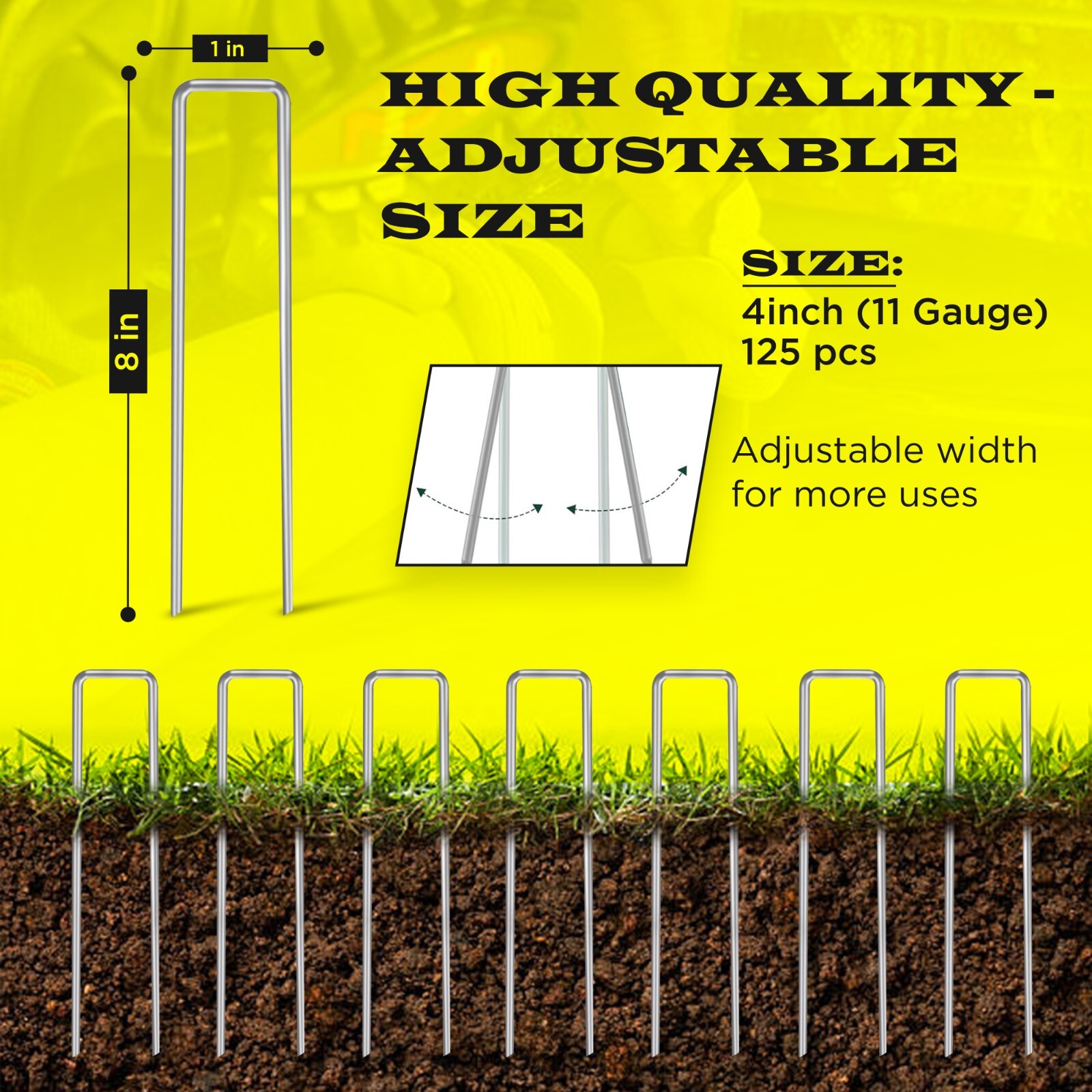 Landscape Staples 4/6/8/10/12 Inches 11 Gauge Galvanize Garden Stakes Fabric SOD