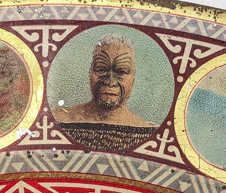 MAORI MAIDEN NEW ZEALAND ILES ROTORUA PHOTOGRAPHIC TOLEWARE DISH c1901-1905