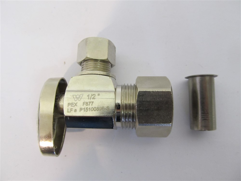 Uponor LF4410500, LF Brass Compression Angle Stop Valve for 1/2" PEX