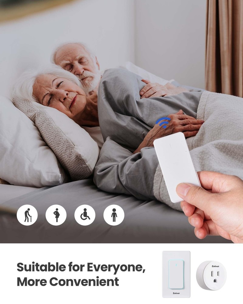 Remote Control Outlet Plug Switch, Buckle Design & Removable Wireless Light S...