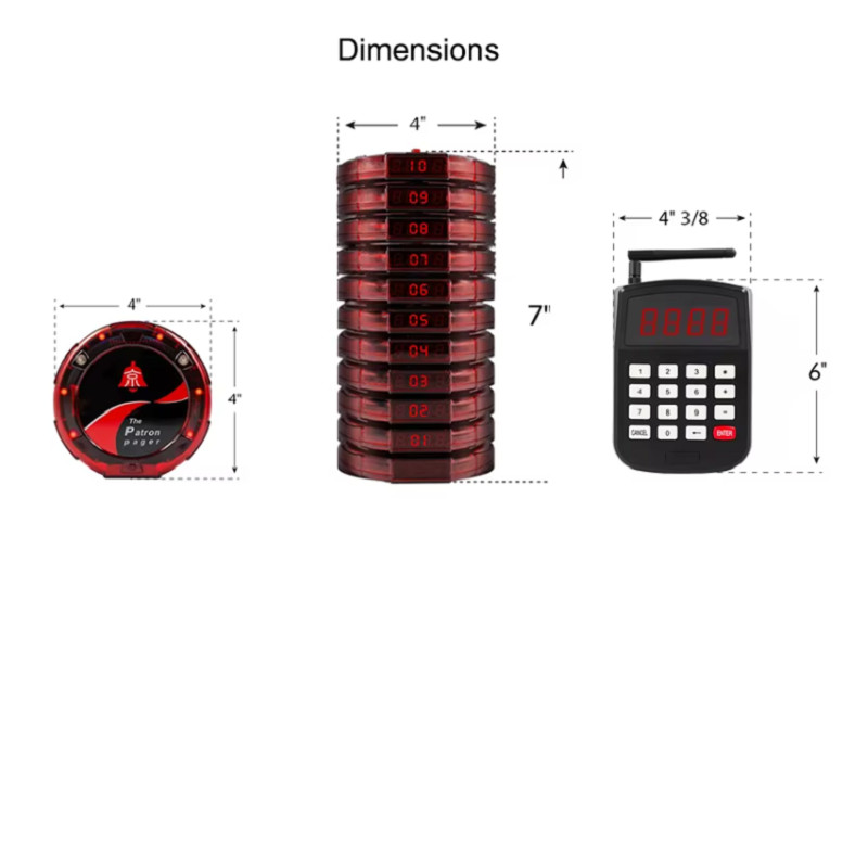 Reliable Wireless Restaurant Pager Queue Buzzer Paging System Fast Shipping