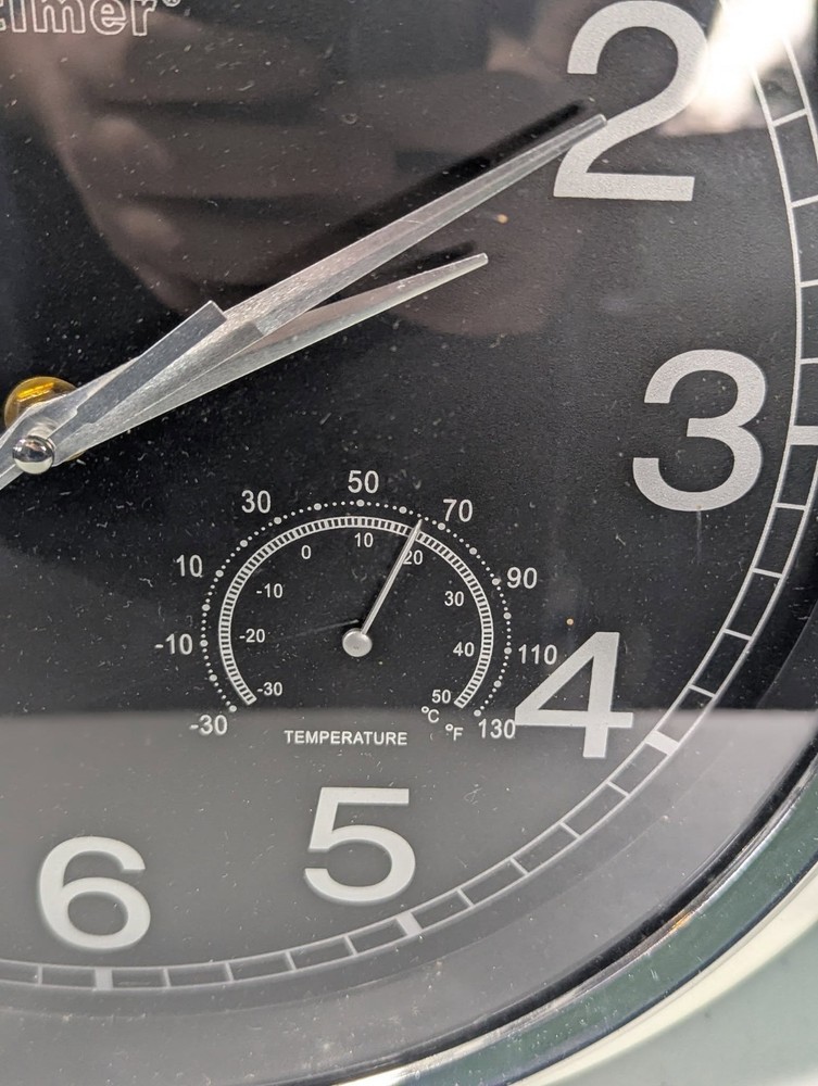 Sky Timer Black & Gray Hanging Wall Clock 13" Round Tested Working