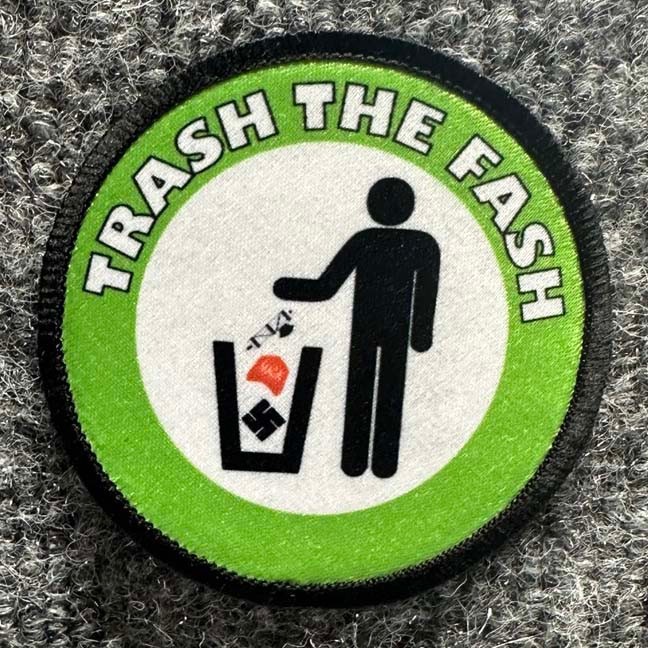 Trash the Fash Morale Patch Hook & Loop Anti-Fascist