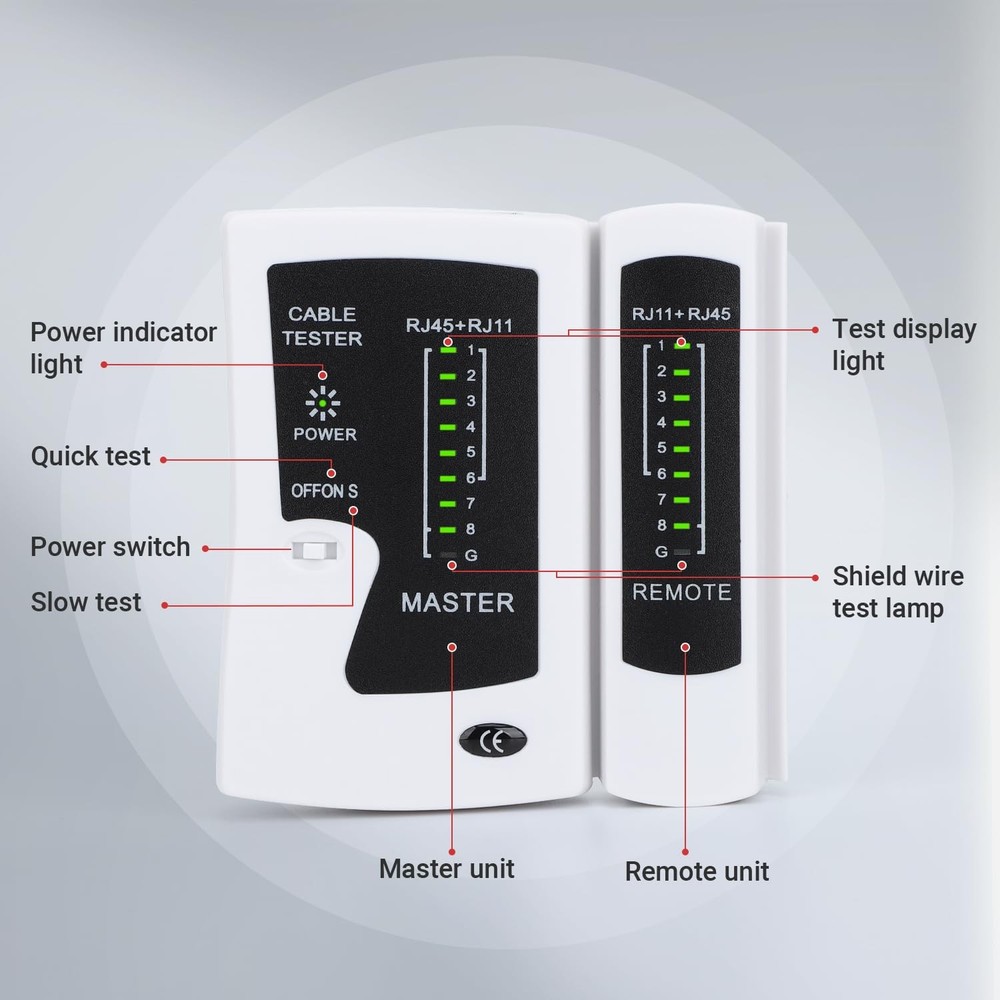 RJ45 Cable Tester Network Ethernet Wire Test Tool for LAN Gold