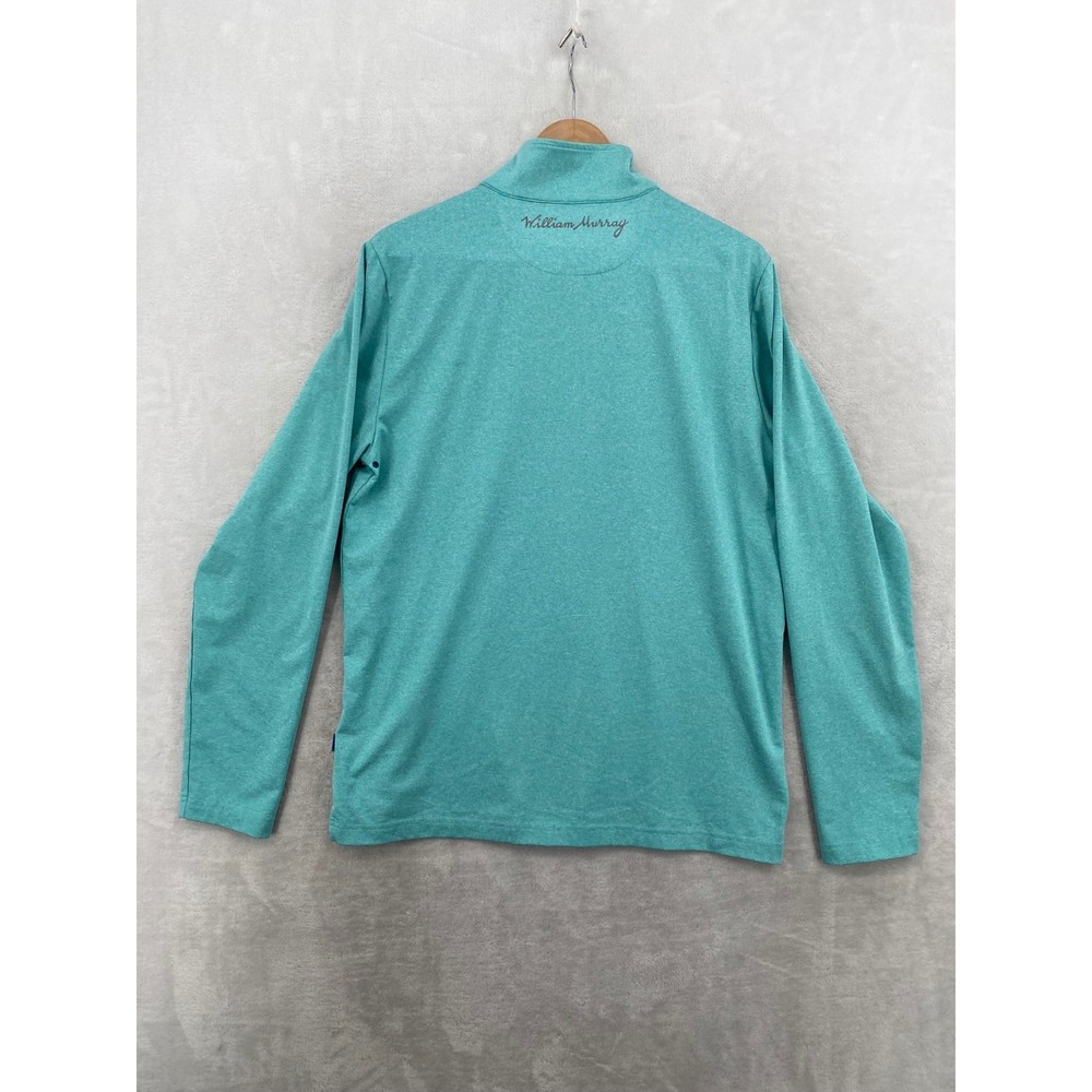 William Murray Golf Quarter Zip Pullover Mens Medium Teal Heather Performance M