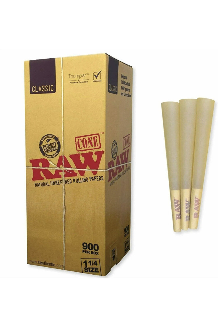 RAW cone Classic 1 1/4 size Pre-Rolled Cones(100PK)+philadelphia tube
