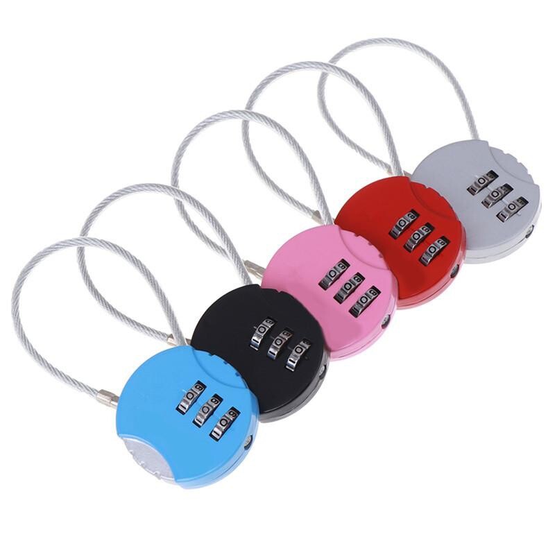 3 Dial Digit Password Combination Padlock Suitcase Luggage Metal Code Lock