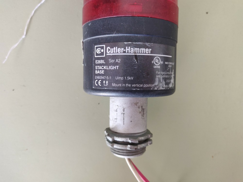 Cutler-Hammer Red Stacklight E26BL Base + E26 Bulb Xenon Flashing 110/125V