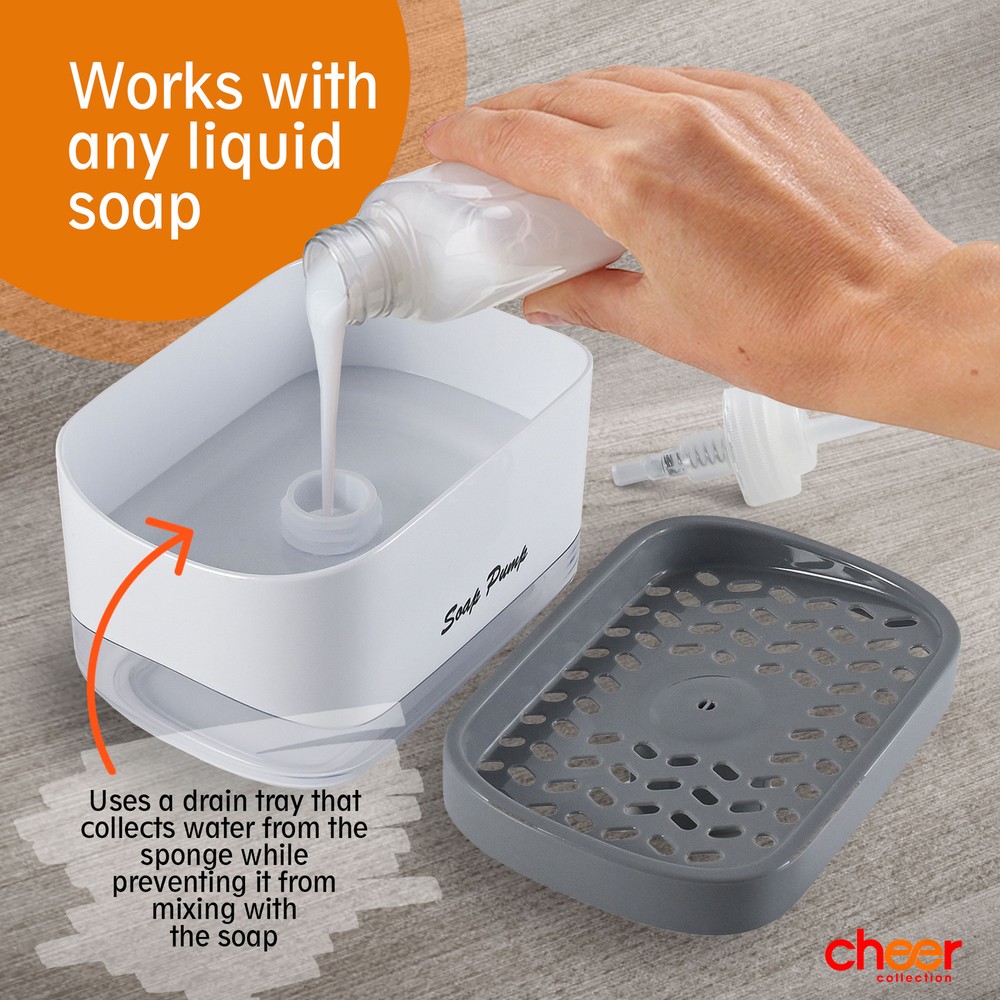 Cheer Collection Soap Dispensing Sponge Holder