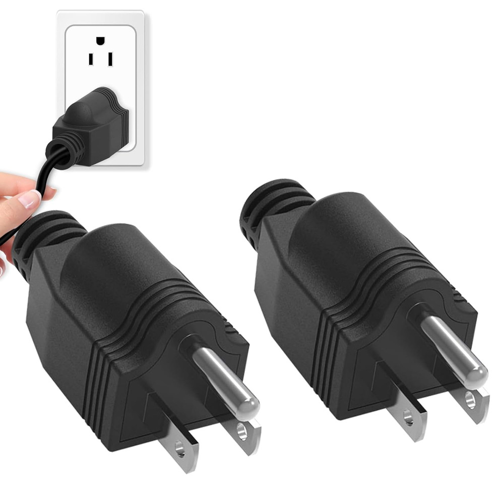 Replacement Plug 3 Prong NEMA 5-15P Power Adapter Replacement Plug, Straight