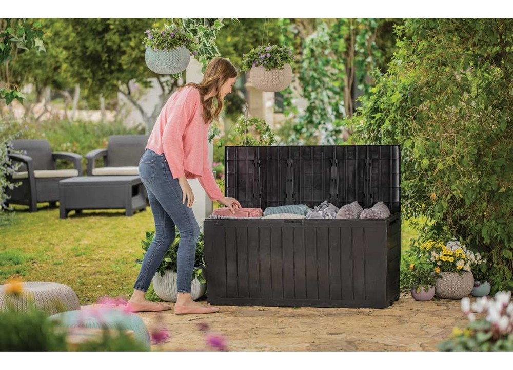 Keter 230623 Marvel 71 Gallon Deck Box - Brown