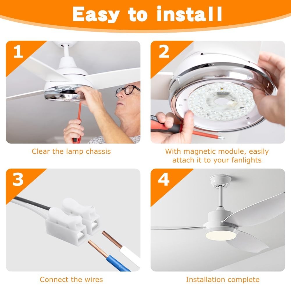 Ceiling Fan LED Light Retrofit Dimmable Panel 4.9 in 18W Module