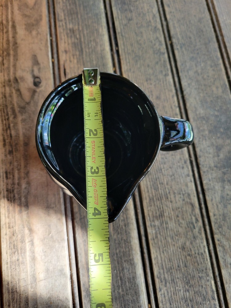 Vintage Black Cat Pitcher Handpainted