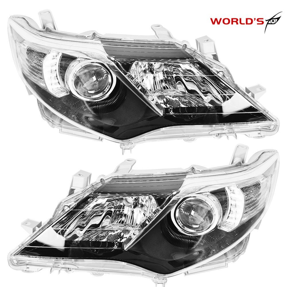 Black Housing Headlights For 2012-2014 Toyota Camry Clear Projector Left&Right