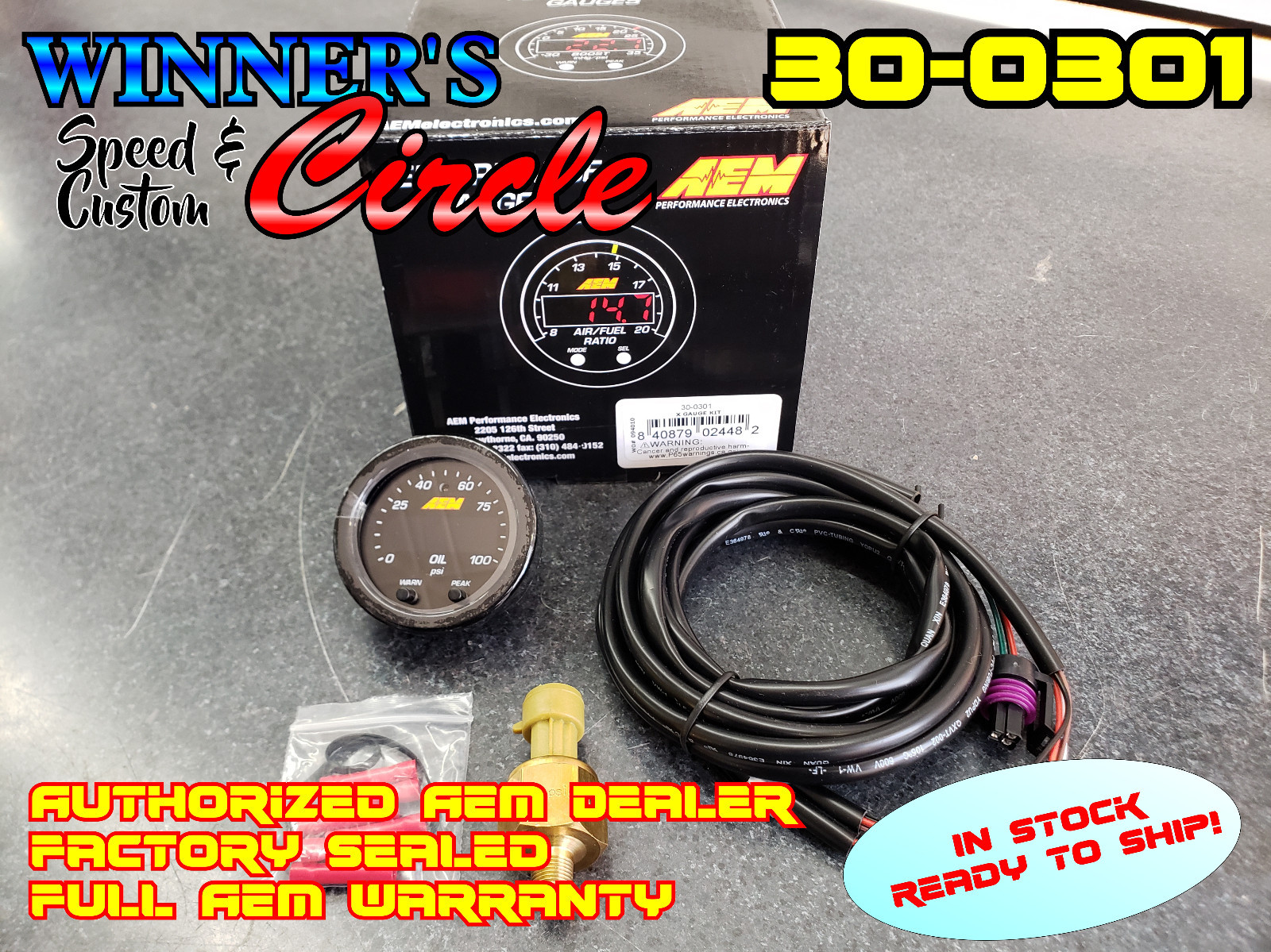 AEM 30-0301 X-Series Oil Press or Fuel Press 0-100 PSI  2-1/16" Dia