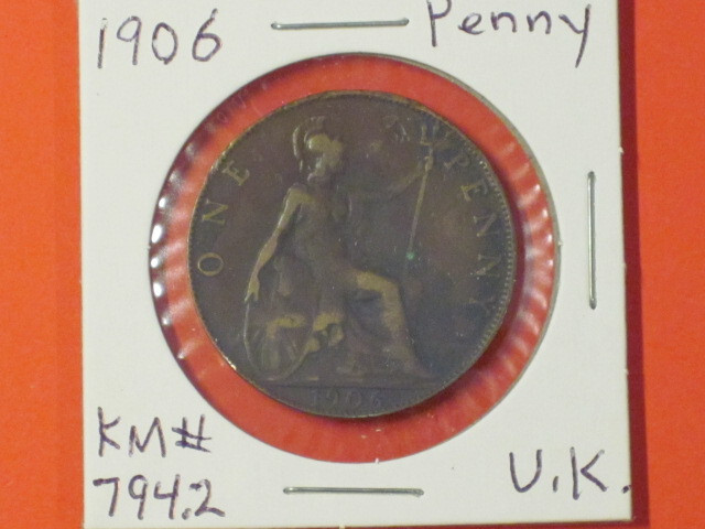 ** 1906 Penny - Great Britain - KM# 794.2 Good example.