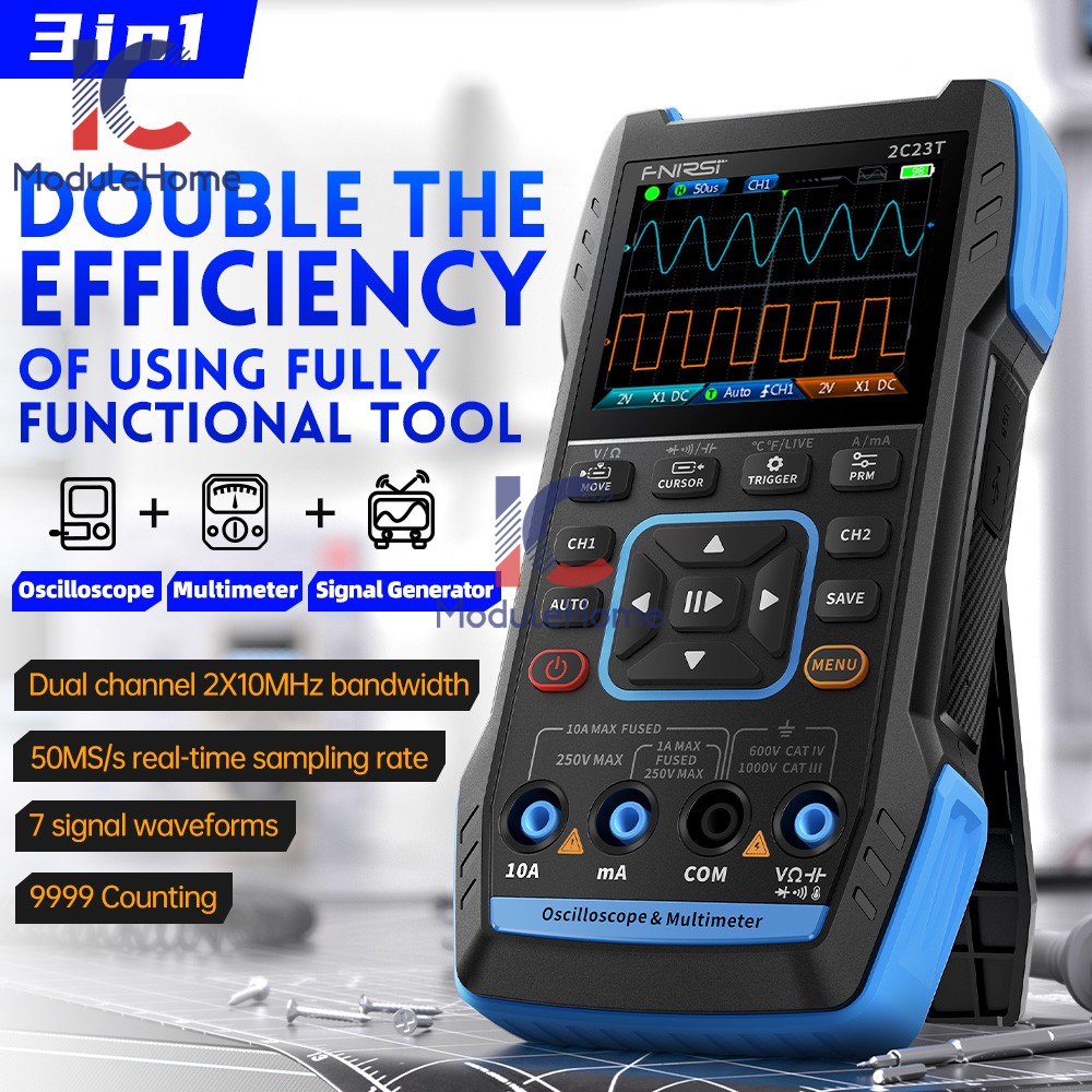 FNIRSI Handheld Digital Oscilloscope Multimeter Function Signal Generator 2C23T