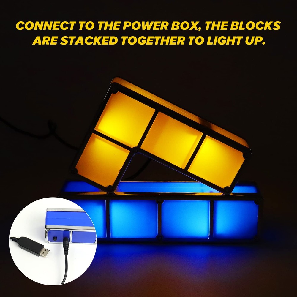Night Light,DIY Stackable LED 7 Colors Interlocking Induction Novelty Desk La...