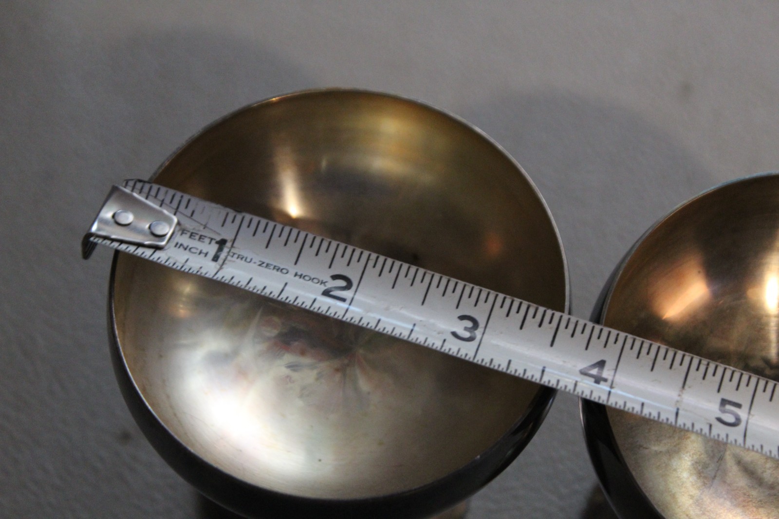 2 Vintage Silver Plate Champagne/Sherbet Glasses Cups Made in Spain 4.5 X 3.5"