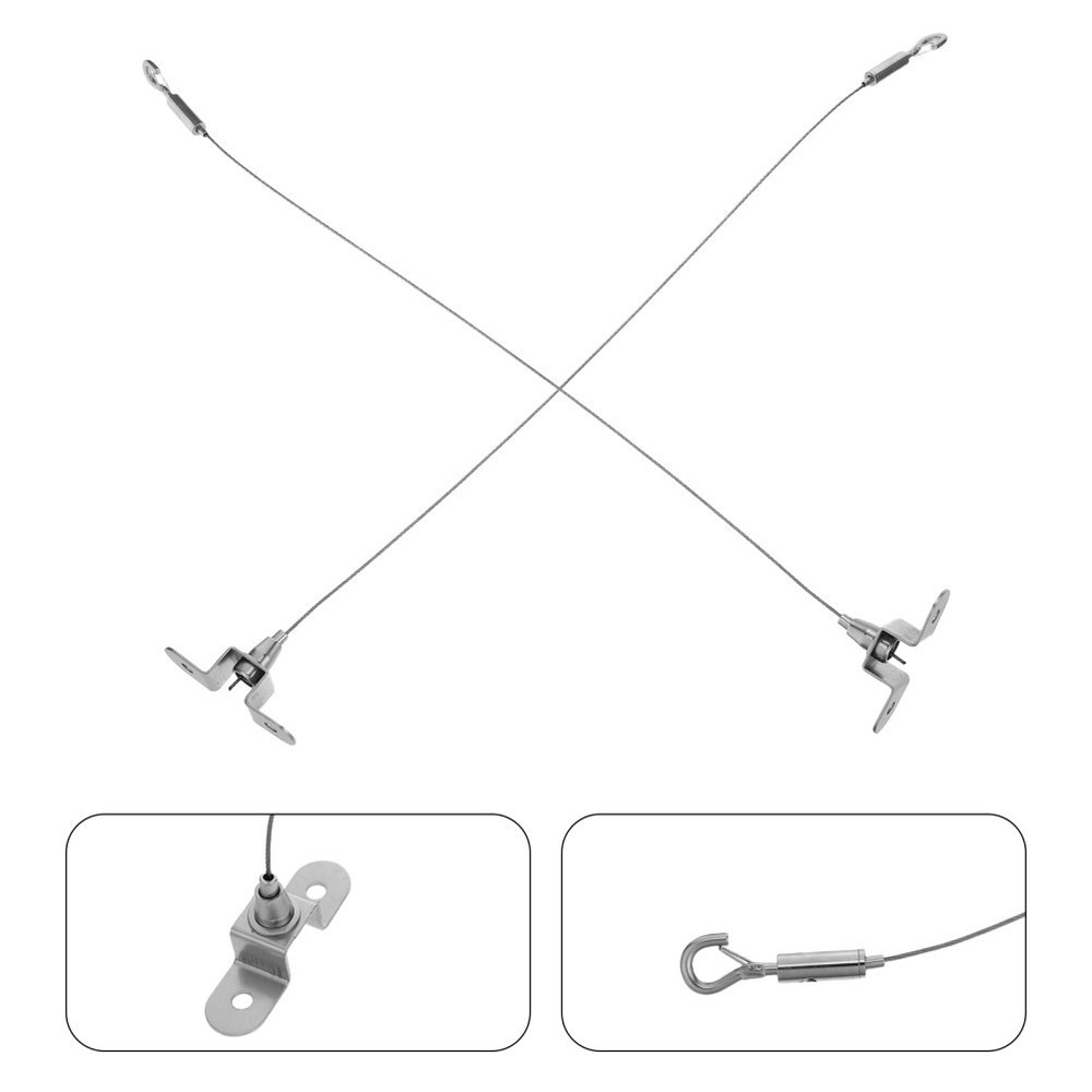 2 Pcs Hanging Chart Wire Hook Rope for Lamp Pendant Steel Ceiling Hardware