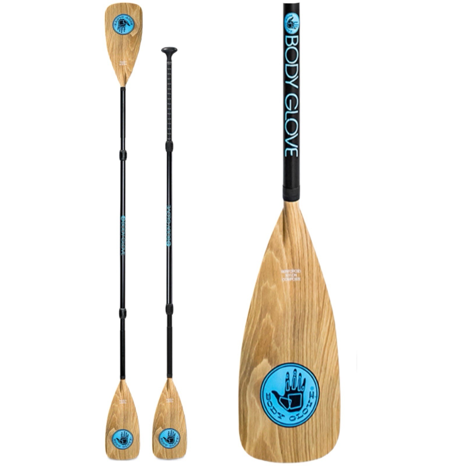 Kayak SUP Paddle - Adjustable 4-Piece, Floating, Lightweight (Body Glove)