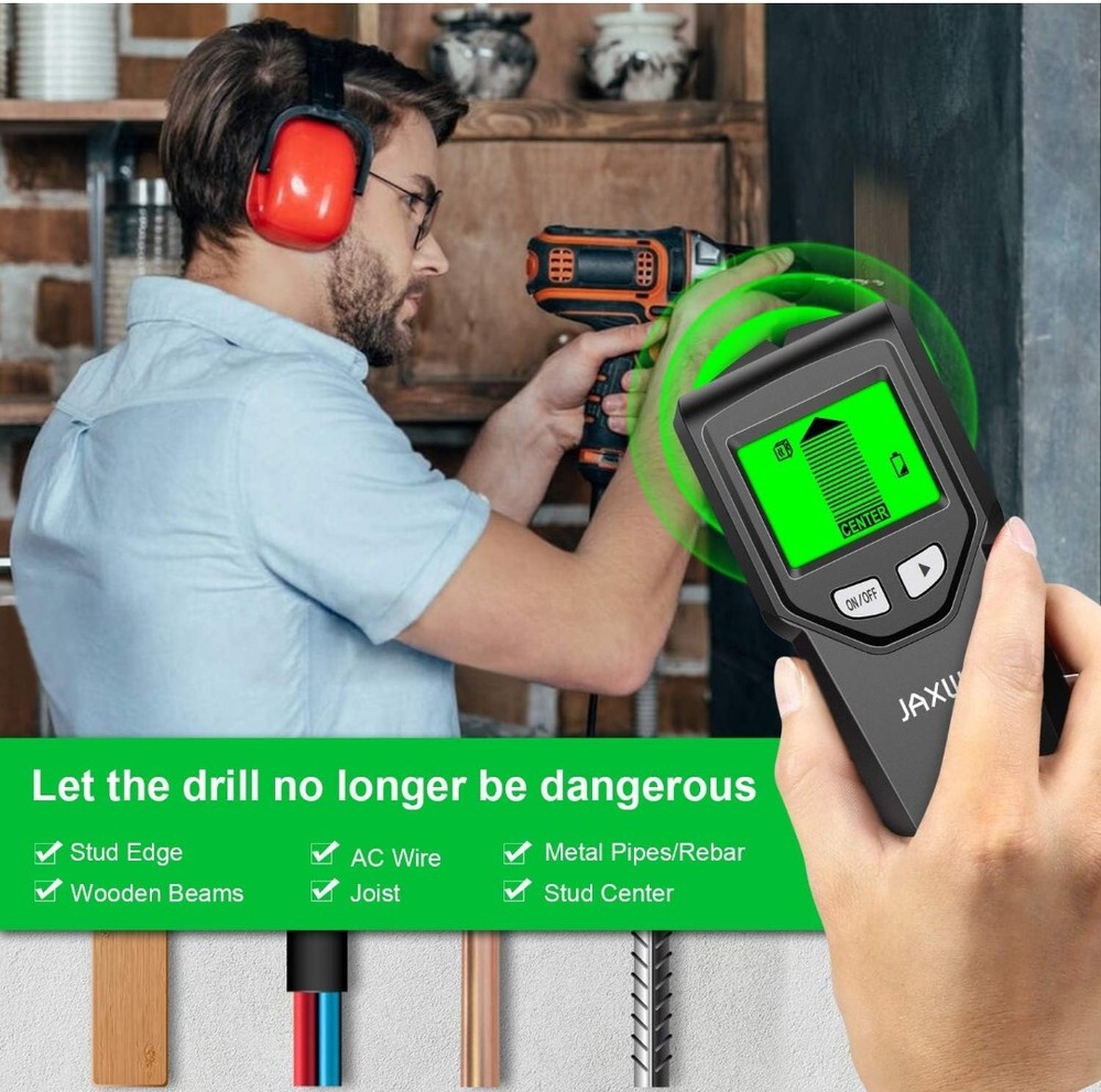 Stud Finder Wall Scanner 5 N 1 W/Intelligent Microprocessor Chip & HD LCD Displa