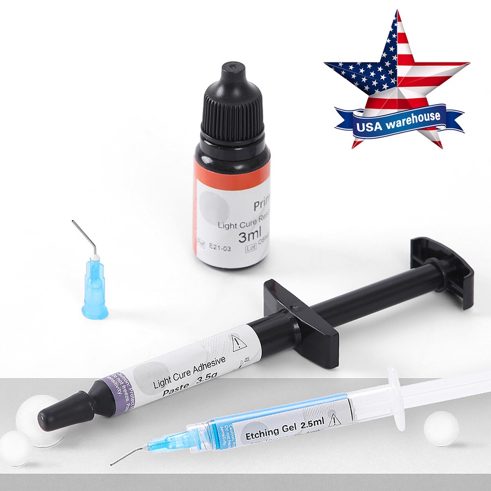 2 Sets Dental Orthodontic Light Cure Brackets Mini Adhesive Bonding System Kit