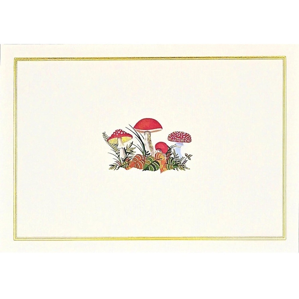 Mushrooms Note Cards | 14 Cards with Embellished Toadstools, NWT