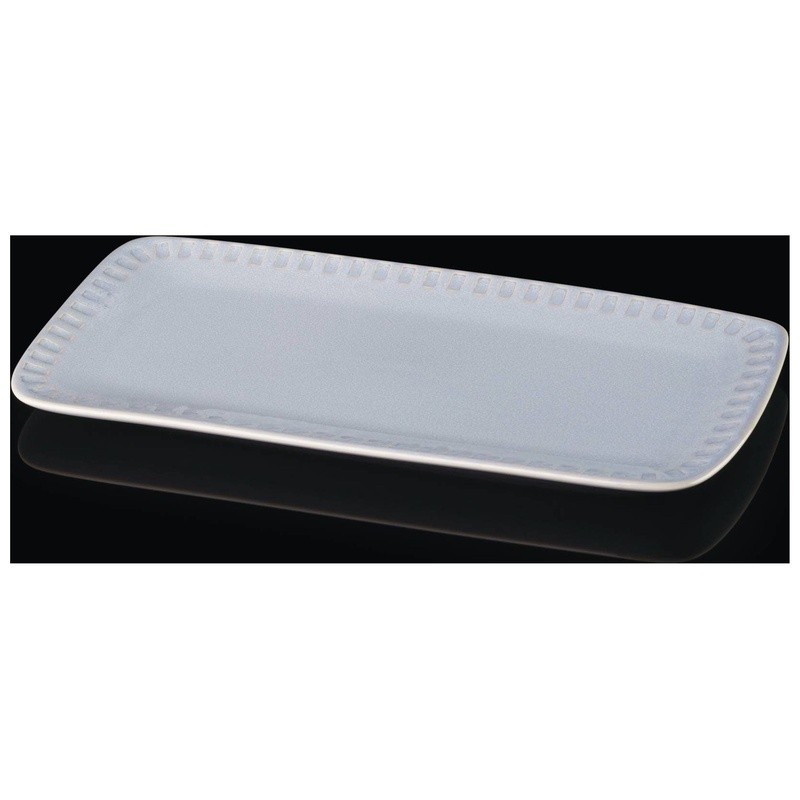 Artisanal Stripe Stoneware Serving Tray Microwave Dishwasher Safe Rectangular US