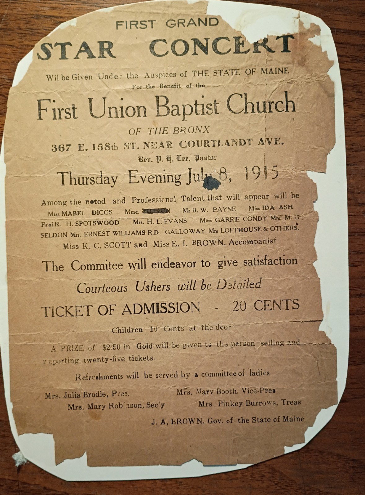 Singer/Civil Rights Activist Mabel Diggs C. 1920 Stage Bodice, Photos & Programs