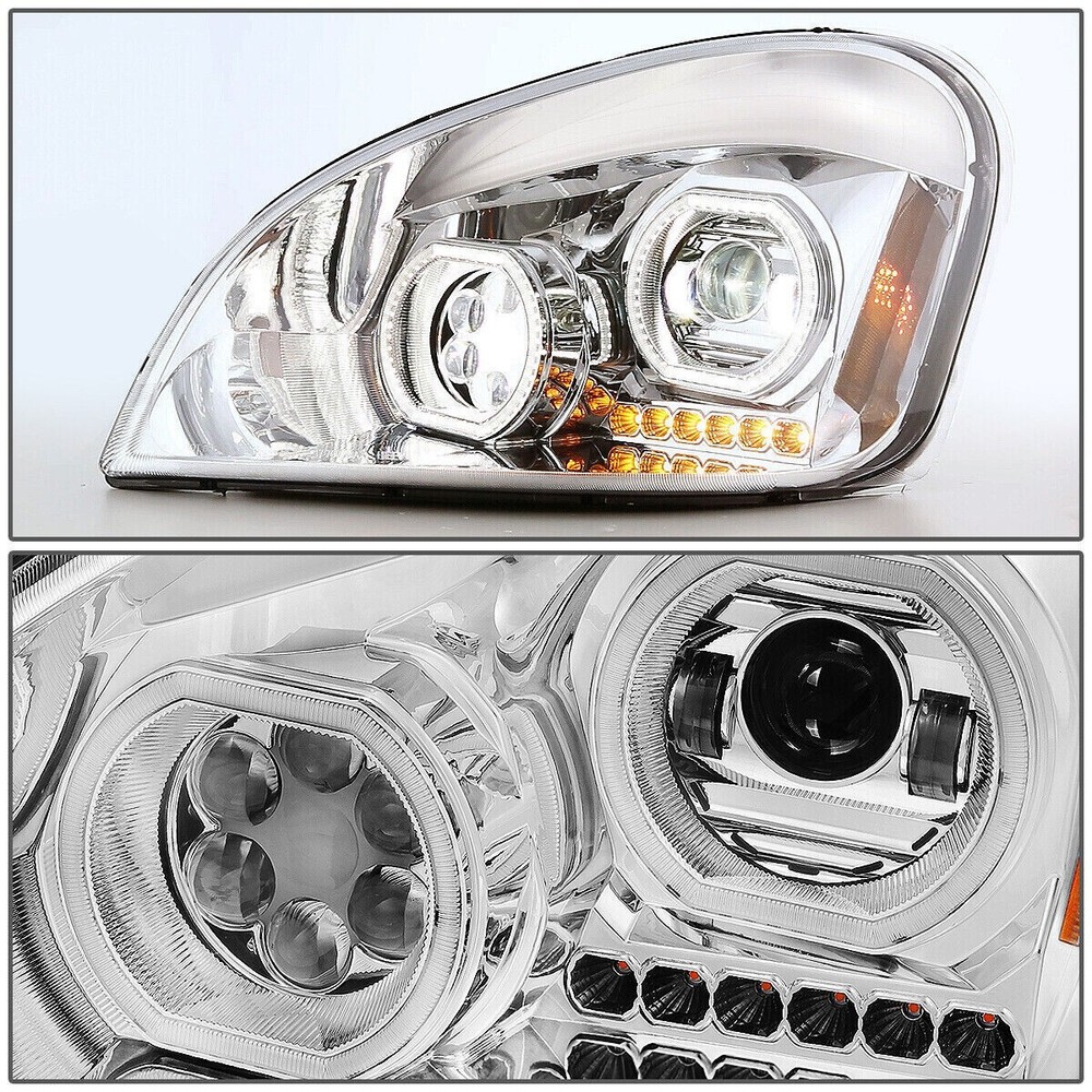 FREIGHTLINER CASCADIA 08-17 FULL LED HEADLIGHT CHROME PAIR (DRIVER & PASSENGER)