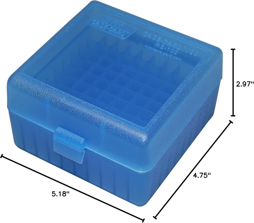 MTM 100 Round Rifle Ammo Box - Stackable, Durable Protection for Shooters