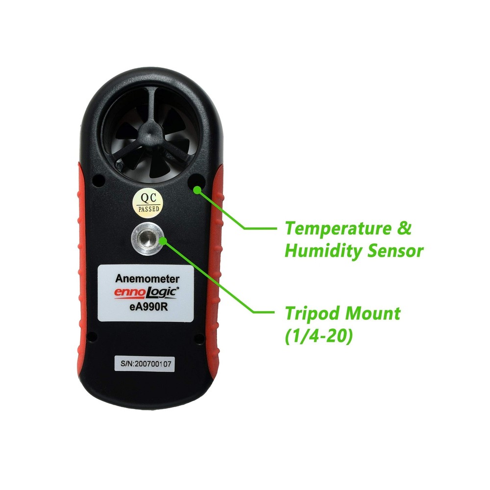 Anemometer ennoLogic eA990R - 8 Parameters: Wind Speed, Wind Chill, Air Tempe...