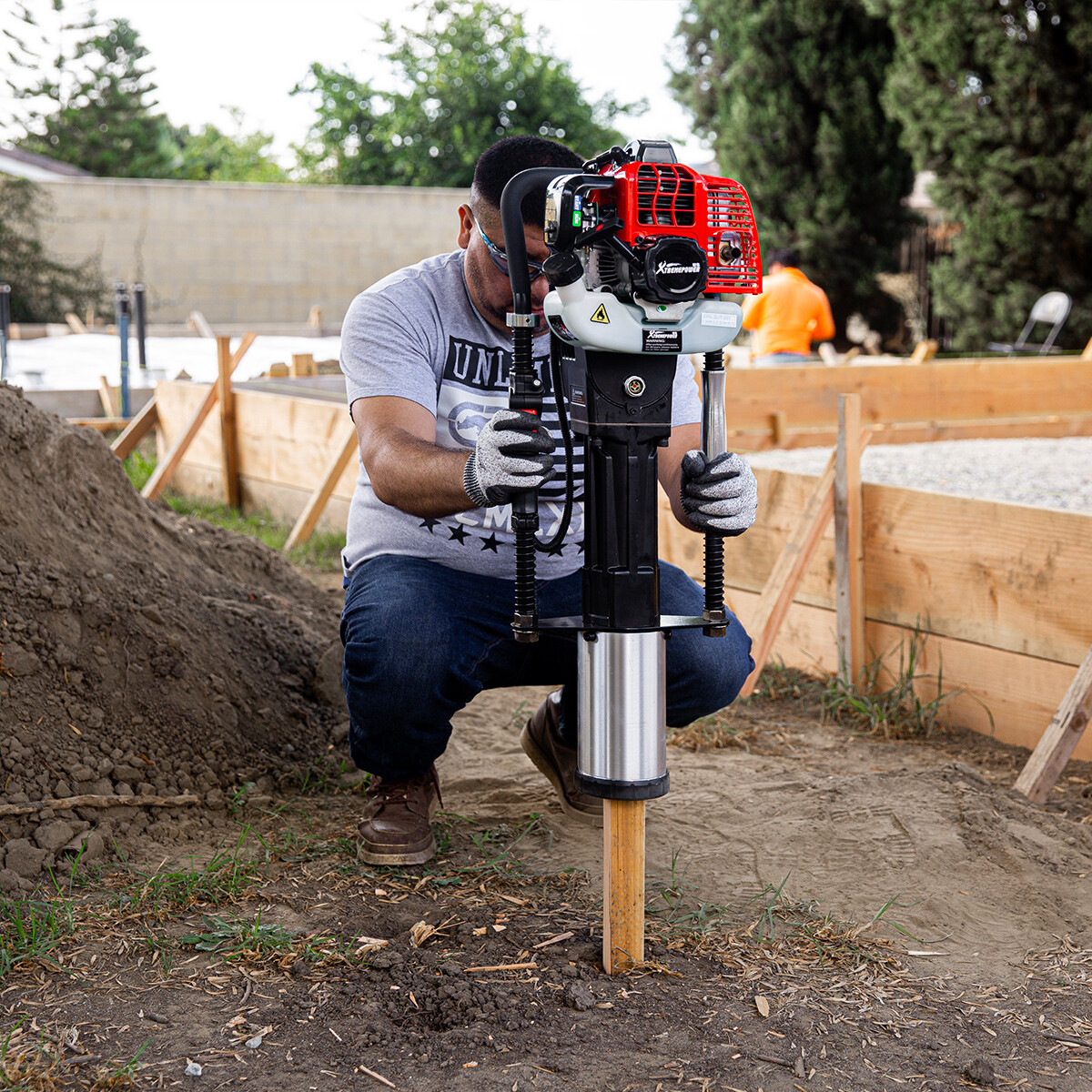 XtremepowerUS 52cc Gas-Powered Fence T-Post Driver Engine Gasoline Pile EPA CARB