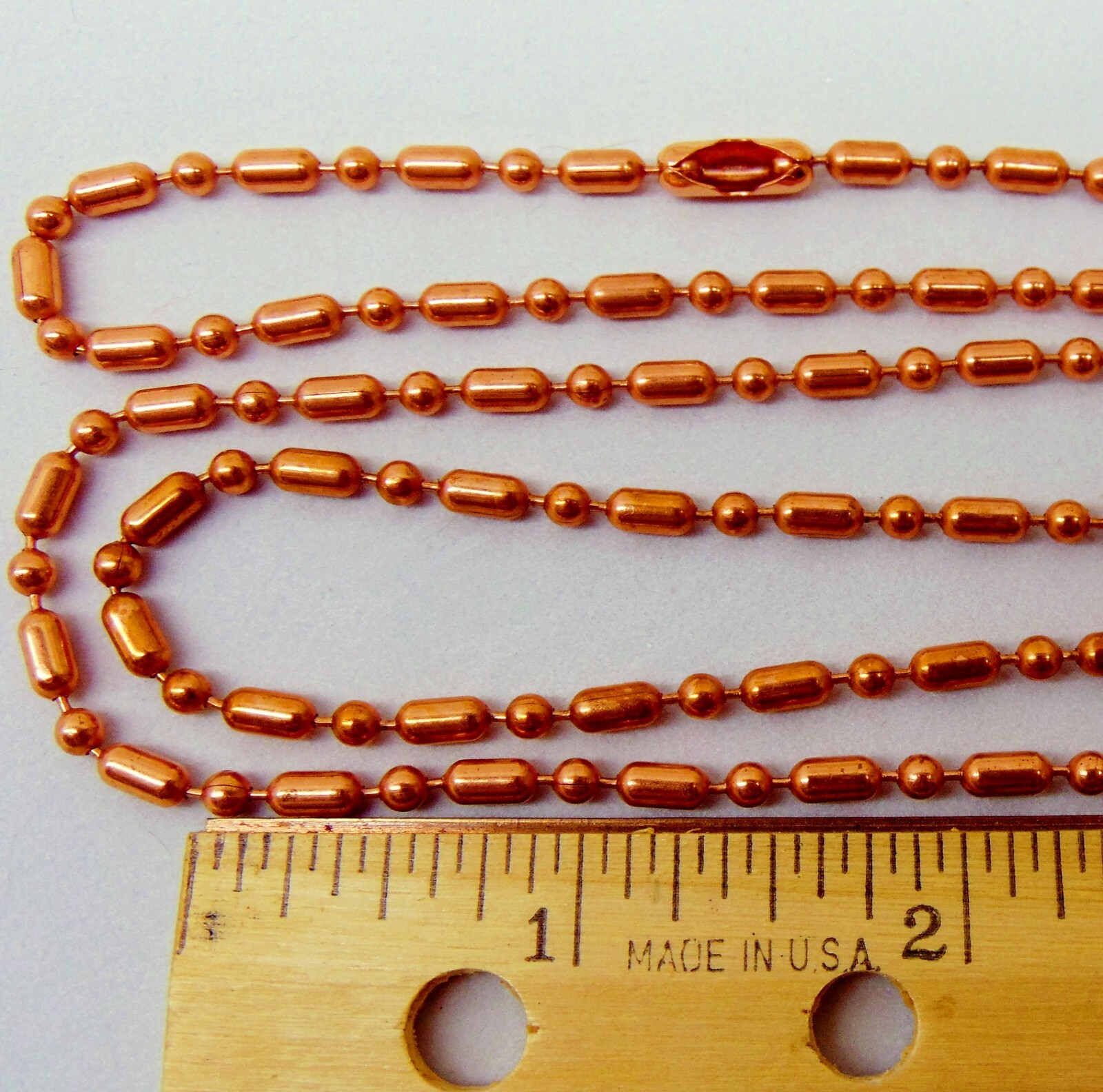 100% COPPER Ball + Bar Chain ~ NECKLACES ~ 4.5mm bead ~ #10 size Various Lengths
