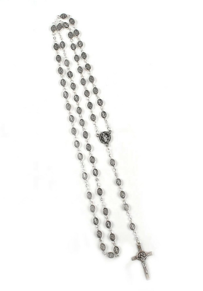 ST BENEDICT San Benito Unique Oval Rosary 22.5"