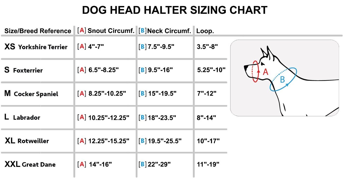 Dog Head Collar Halter Red 6 Sizes