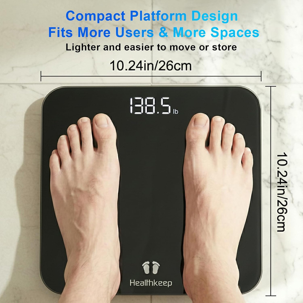 High-Precision Digital Bathroom Scale with LED Display, 400Lb Capacity