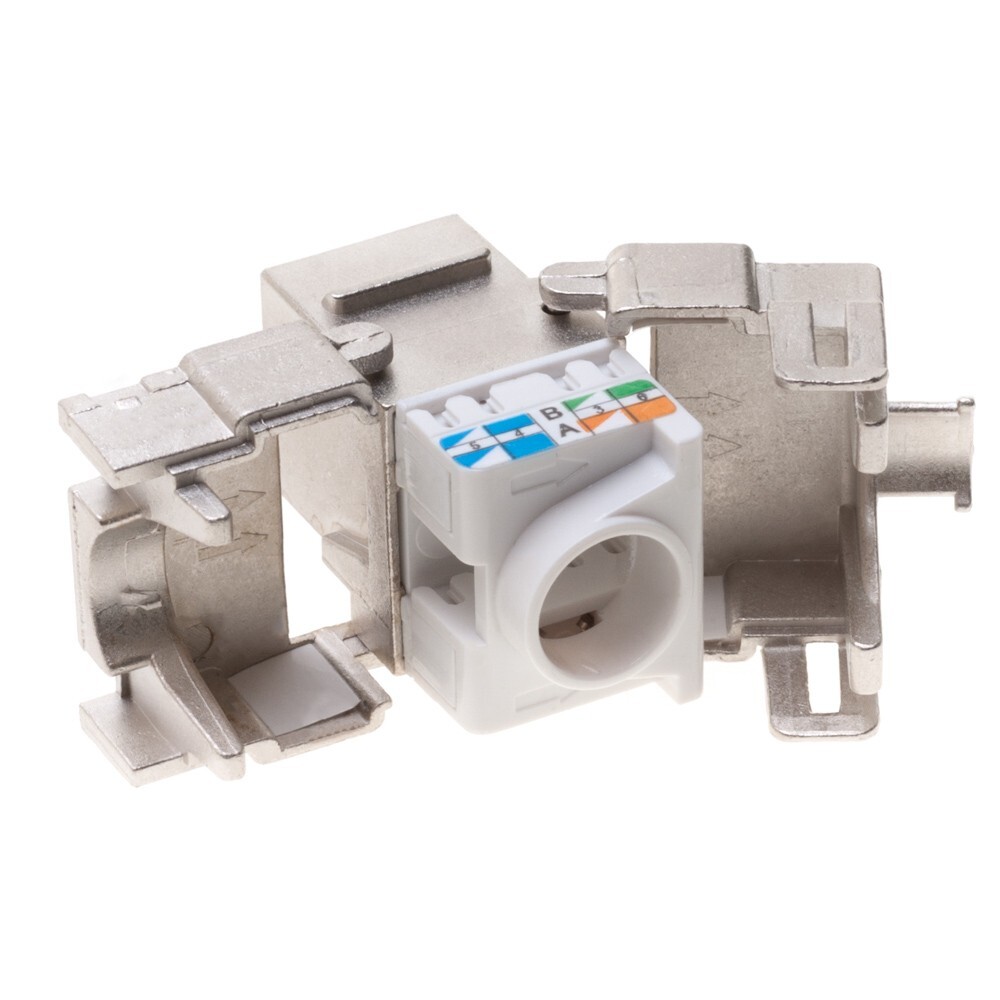 CAT6A FTP Keystone Jack 45 Degree RJ45 8P8C Shielded Tool-less Multi-Pack Lot