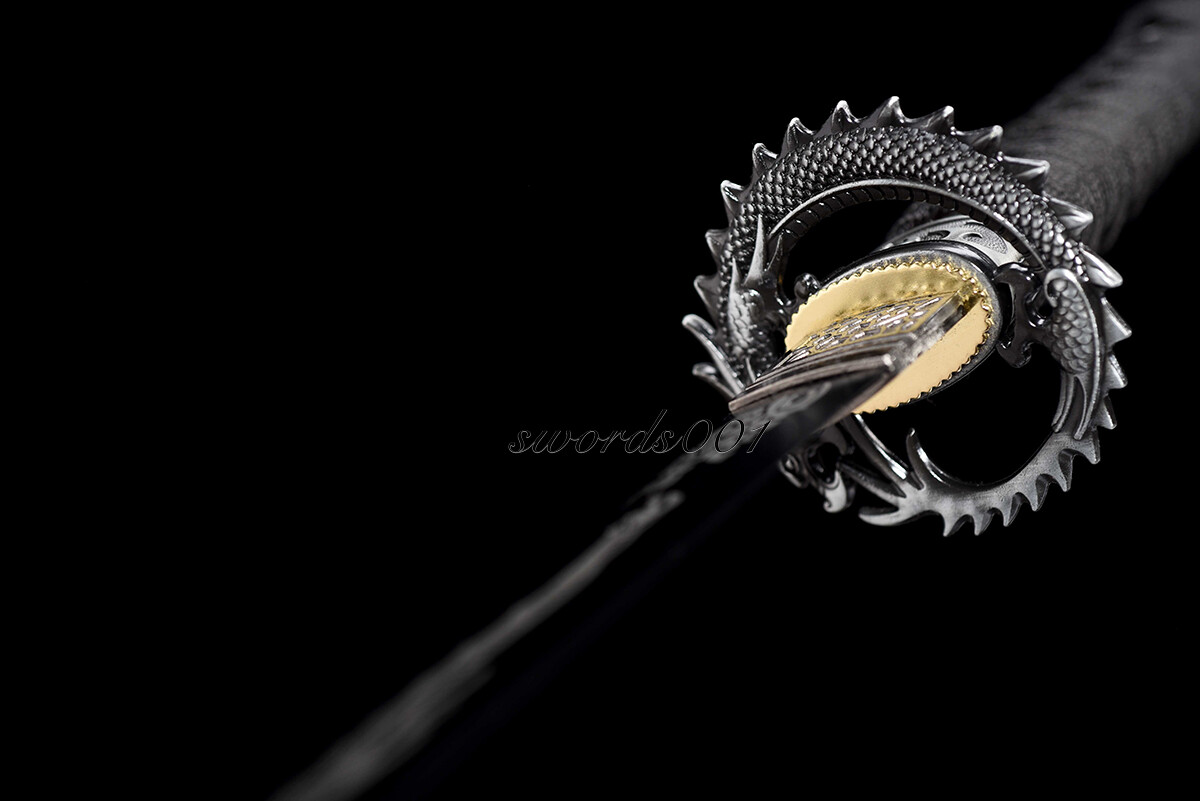 Handmade Black Blade Japanese Samurai Katana Sword 1095 High Carbon Steel Sharp