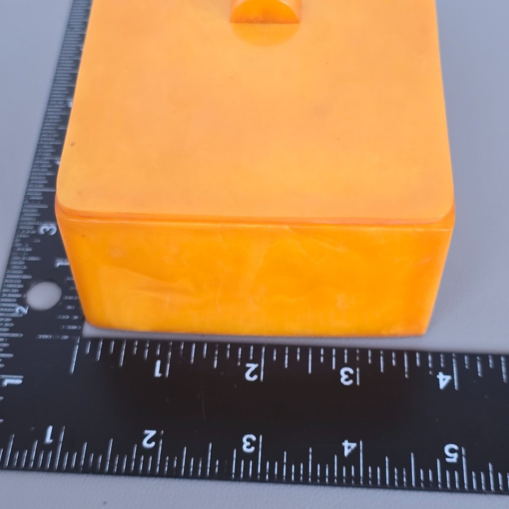 Orange Butterscotch Bakelite Trinket/Jewelry Rectangular Storage Cigarette Box