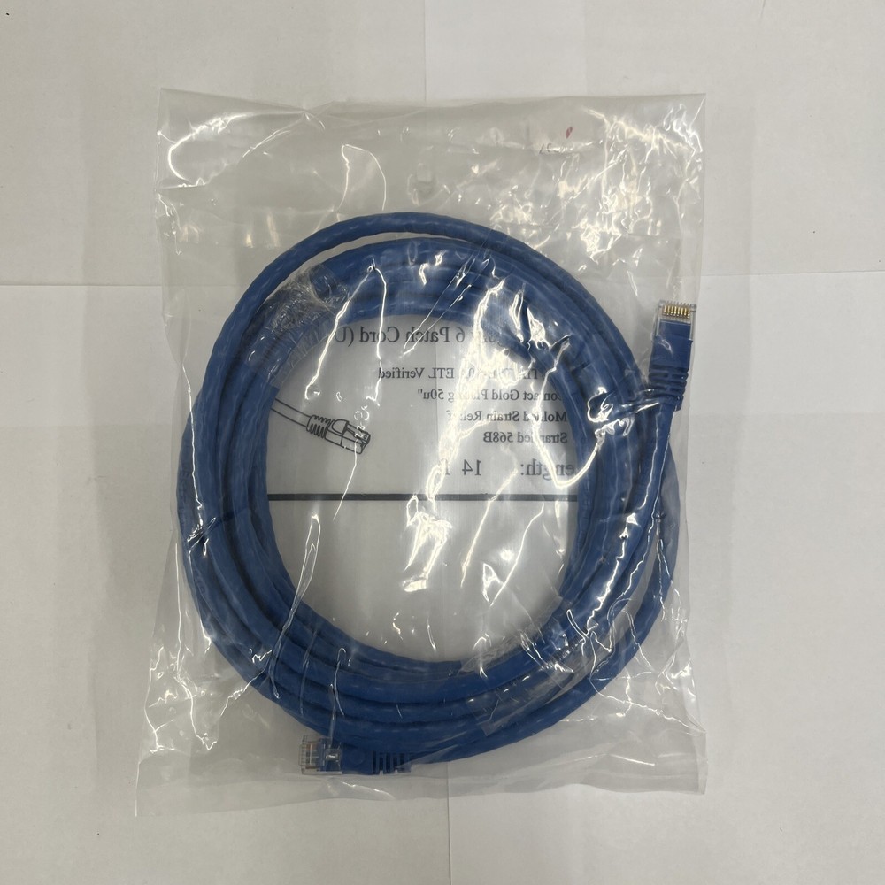 Cat6 Ethernet 6 Patch Cord(UTP) Stranded 568B Blue 14Ft.
