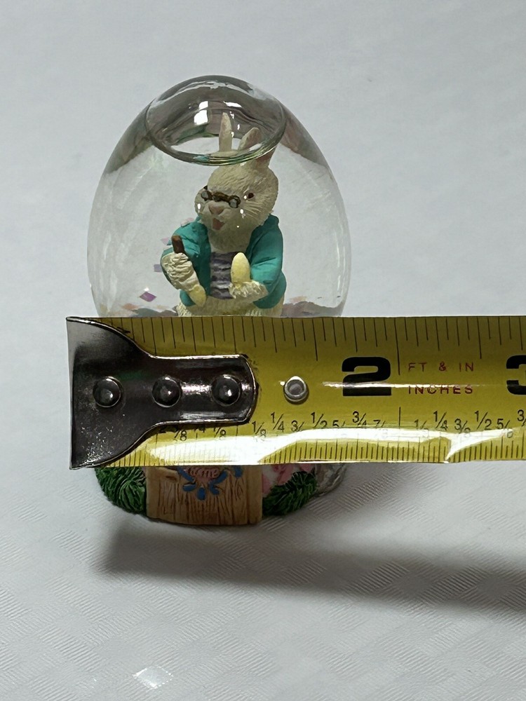 Vintage Easter 3” Rabbit Bunny Snow Globe